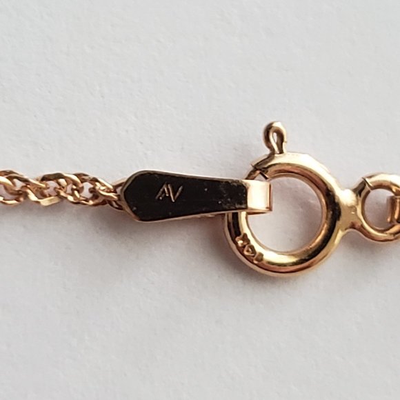 **SOLD**14K Solid Rose Gold Chain---w/W. Topaz (CZ?)Pendant - Picture 6 of 10